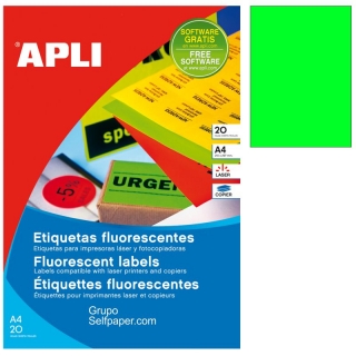 Etiquetas Din A4 verde fluorescente 