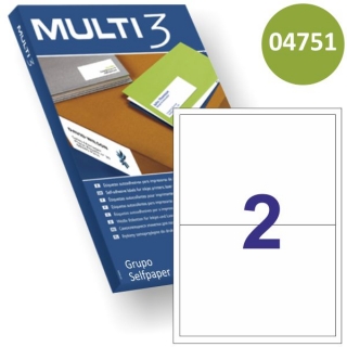 Multi3 04751, Etiquetas 2x hoja, A5,