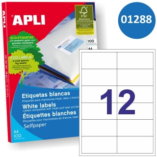 Etiquetas Apli 1288, para impresora, caja