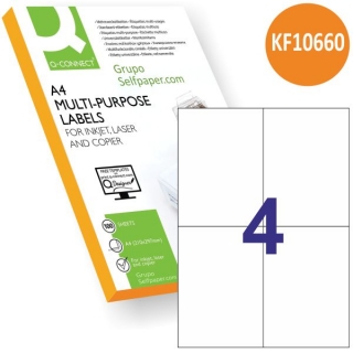 Q-Connect KF10660, Etiquetas impresora 105x148,5mm 