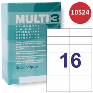 Multi3 10524, Etiquetas 105x37mm Caja 