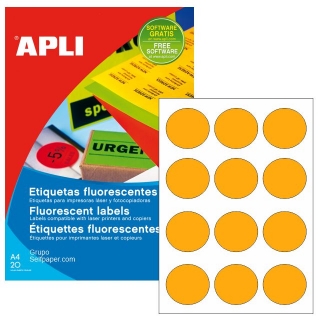 Etiquetas redondas Apli 02867 Crculos naranjas
