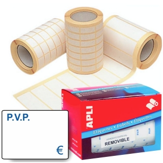 Etiquetas Rollo PVP Euro 16x22  Apli 10087