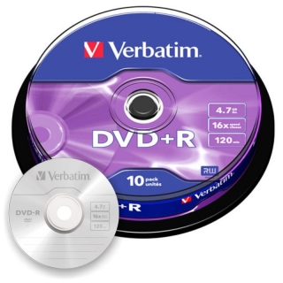 DVD+R Verbatim Bobina spindle 10  43498