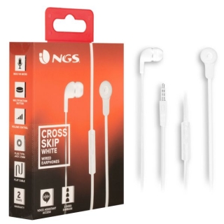 Auriculares mini, de oido, NGS  CROSSSKIPWHITE