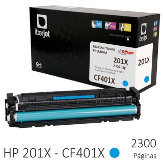 HP CF401X Compatible 201X azul  Iberjet CF401XC