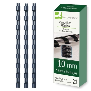 Gusanillos encuadernación, canutillos plástico 10 mm  Q-connect KF24020