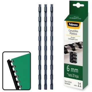 Canutillo de plstico encuadernacin, 6 mm,  Fellowes 5330302