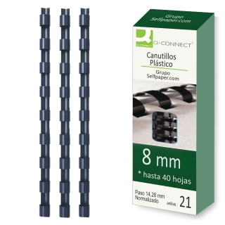Canutillos de plástico encuadernación 8 mm  Q-connect KF24018