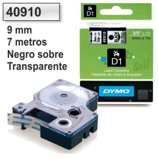 Cinta Dymo 40910 Negro-transparente