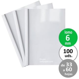 Cubiertas térmicas 6 mm, para encuadernación,  Fellowes 53154