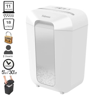 Fellowes LX70 blanca, Destructora de