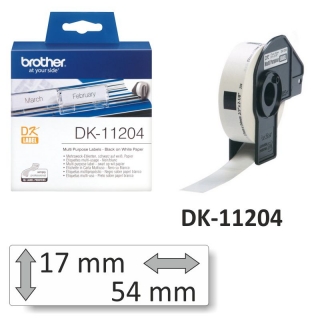 Brother DK-11204, Rollo etiquetas térmicas 17x54,