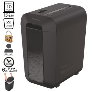 Destructora Fellowes LX65, partculas, 10  4400701