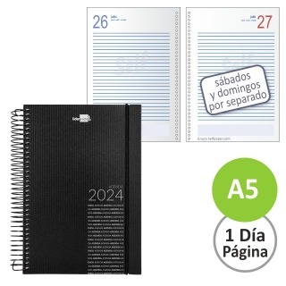 Agenda Olbia 2024 dia pgina, espiral,  Liderpapel 167023