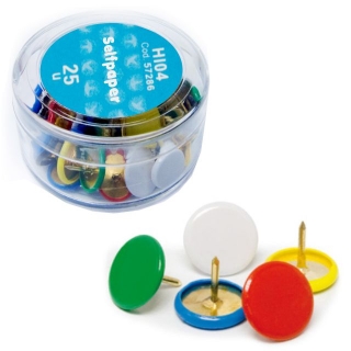 Caja 25 chinchetas de colores surtidos  Self-office 11733