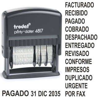 Fechador Trodat 4817 con 12 textos