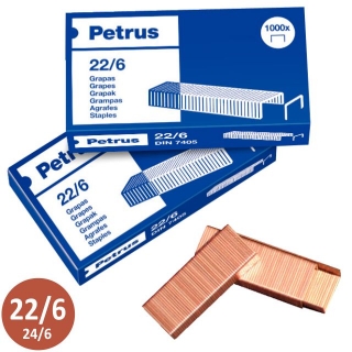 Grapas Petrus 22/6 cobre -