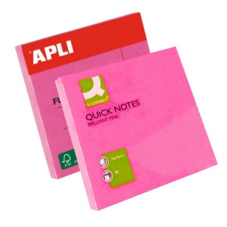 Q-Connect KF10516, Notas adhesivas rosa fluor  Self-office 11898