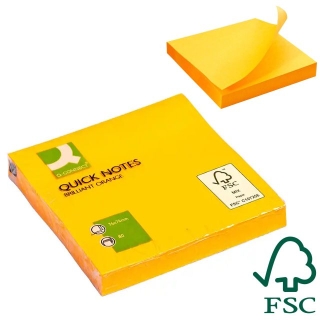 Notas adhesivas color naranja fluor neon  Q-connect KF10517