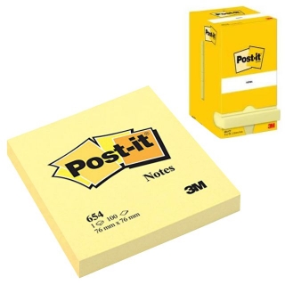 Notas Post-it 654, 76x76mm, taco