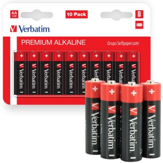 Pilas alcalinas AA, LR6, Verbatim,