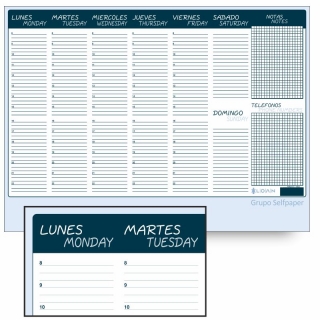 Vade semanal sobremesa, planning calendario  Loan T-152