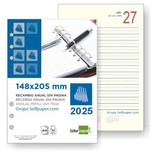 Recambio agenda universal 6 anillas 2025  Liderpapel 170537