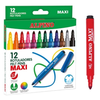 Rotuladores Alpino Maxi gordos, Caja 12  AR000006N