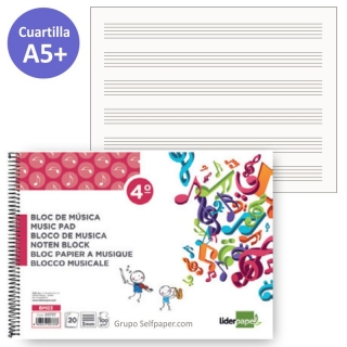 Cuaderno libreta de msica con pentagramas  Liderpapel BM03