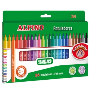 Caja de 24 rotuladores Alpino escolares,  AR001003