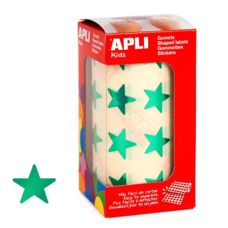 Gomets Apli 12054 Estrellas verde metalizado