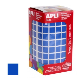 Gomets Apli Rollo Cuadrados 10mm Azul