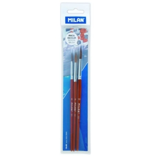 Pinceles escolares Miln Pack de 3,  Milan BWM10023