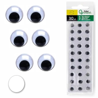 Ojitos mviles adhesivos negros para manualidades,  Liderpapel MX11