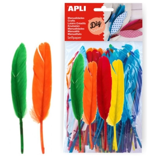 Plumas de colores para