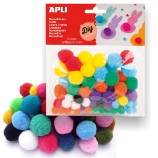 Pompones de colores Apli 78  13061