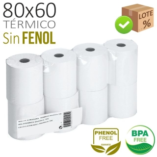 Pack 8 rollos térmicos 80x60x12
