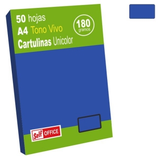 Cartulina Din A4, folio azul  Self-office 30109