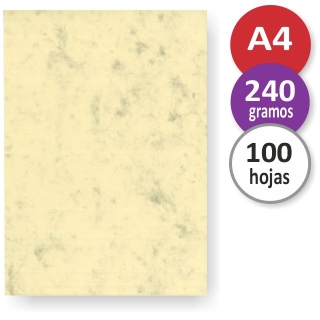 Pack 100 cartulinas marmoleadas pergamino