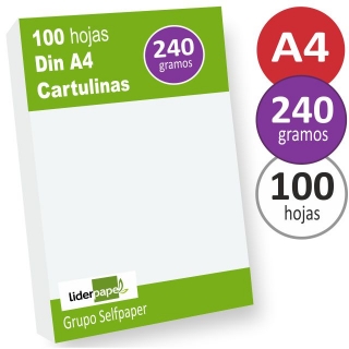 Cartulina Din A4, folio, gruesa, 240  Liderpapel CT21