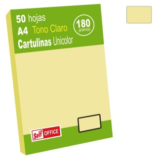 Cartulinas Din A4 Folio Amarillo  Self-office 30093