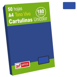 Cartulinas Folio Din A4 azul oscuro  Self-office 30109