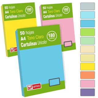 Cartulinas Folio Din A de tonos  Self-office 30090