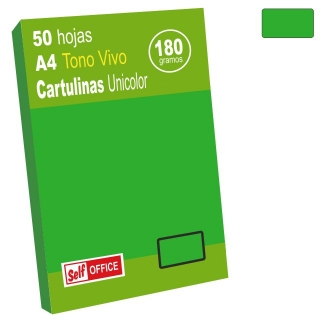 Cartulinas Din A4 Folio verde  Self-office 30099