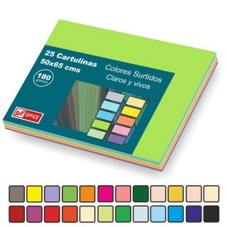 Cartulinas 50x65 cm grandes en Pack  Liderpapel CT59