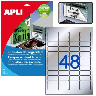 Etiquetas de seguridad Apli 11272 poliester