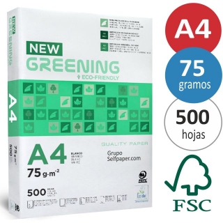 Papel Din A4, folios de 75  Greening FT05