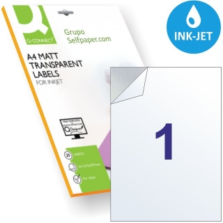 Etiquetas adhesivas transparentes mate para inkjet  Q-connect KF00228