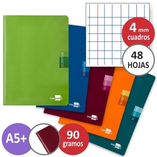 Libreta grapas Scriptus A5 cuadros 4  Liderpapel LB17